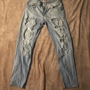 Forever 21 Acid Wash Distressed Denim